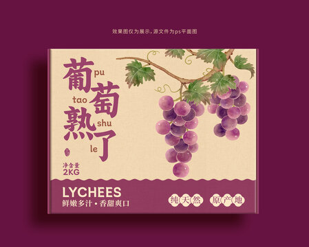 葡萄插畫包裝禮盒
