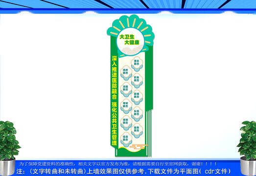 豎版醫(yī)防融合文化墻