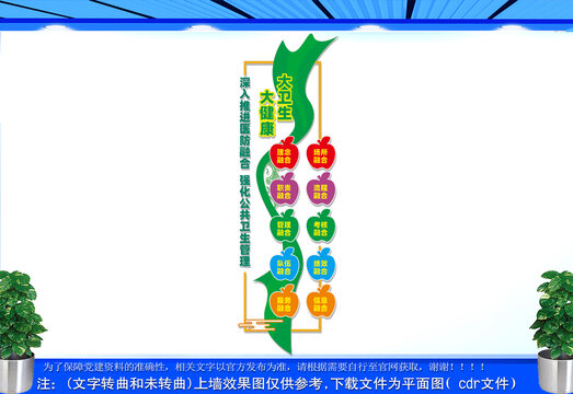 豎版醫(yī)防融合文化墻