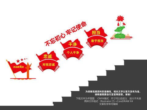 忠誠干凈擔(dān)當樓梯文化墻