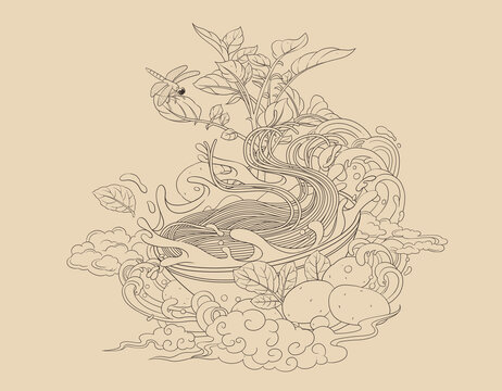 土豆粉線稿圖
