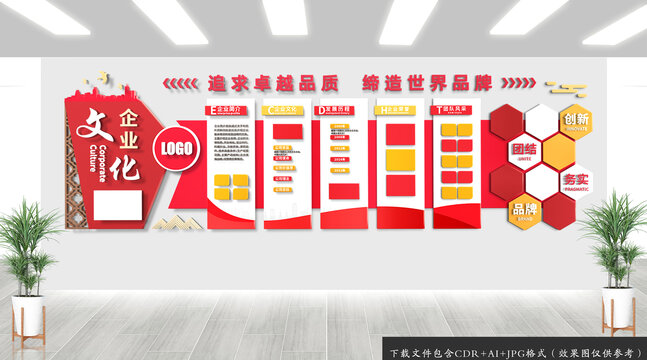 大氣紅色企業(yè)文化墻