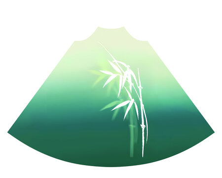 中式竹葉漸變?nèi)箶[圖案
