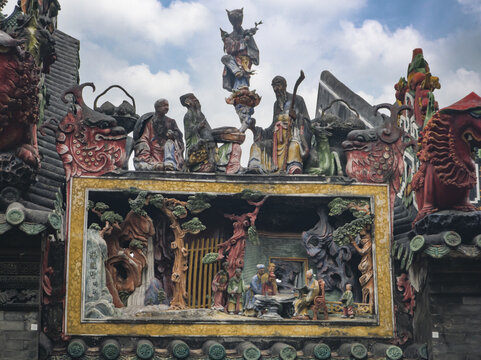 廣州陳家祠的屋頂裝飾