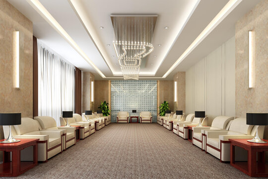 現(xiàn)代豪華接待室室內(nèi)場(chǎng)景
