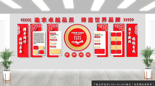 大氣紅色企業(yè)文化墻