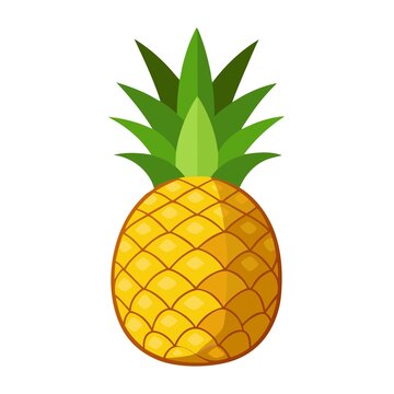卡通風格的黃色菠蘿插畫