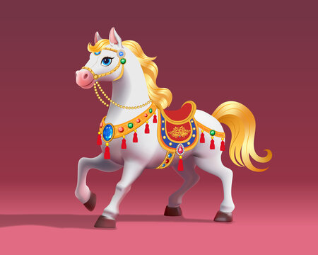 三維3D馬年卡通形象IP手繪插畫(huà)
