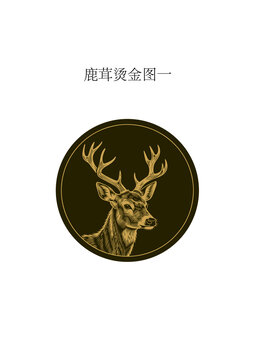 燙金鹿茸圓形圖案素材