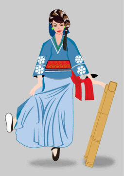 中國(guó)少數(shù)民族跳舞女子