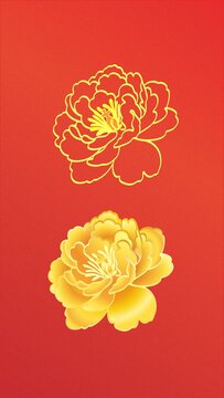 金色牡丹花