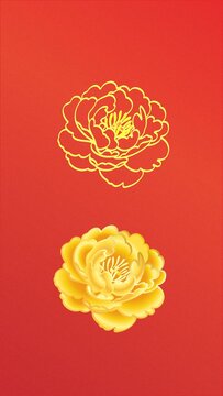 金色牡丹花素材