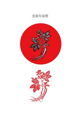 黨參矢量插畫圖案素材