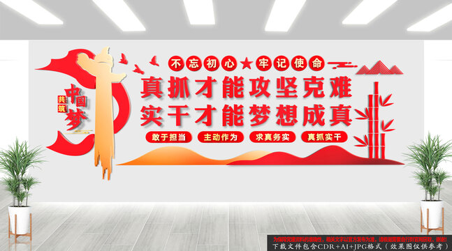 真抓實(shí)干文化墻