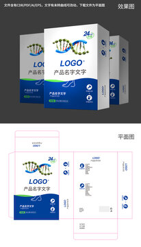 噴劑軟膏組合包裝設計簡約藍綠色紙盒
