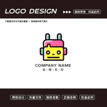 可愛卡通機器人品牌標(biāo)志