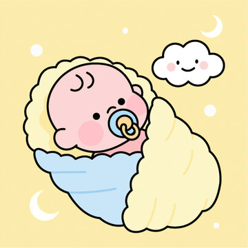 可愛(ài)襁褓中的萌趣小嬰兒