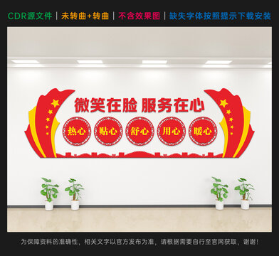 微笑服務文化墻宣傳素材