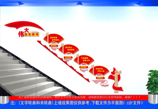 偉大黨建精神樓梯文化墻
