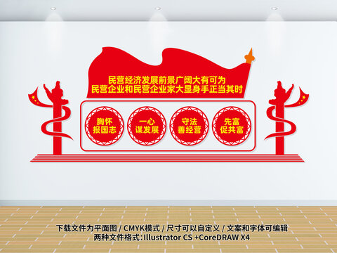 民營經濟發(fā)展黨建文化墻