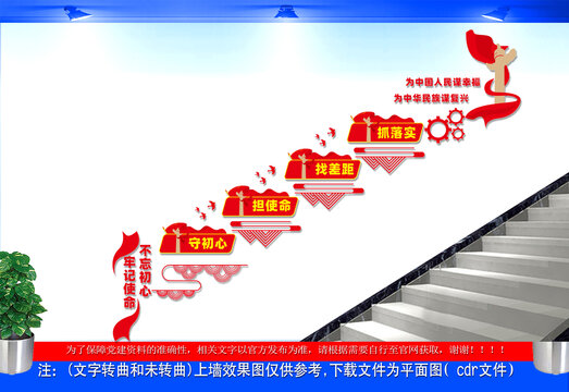 黨員活動室樓梯文化墻