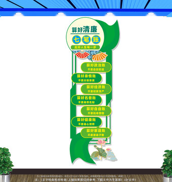 豎版清廉七筆賬文化墻