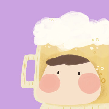 啤酒人物元素