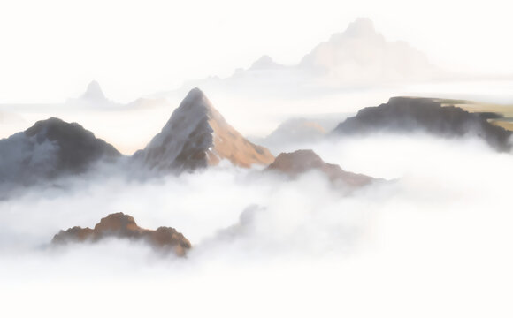 云霧繚繞的壯美群山