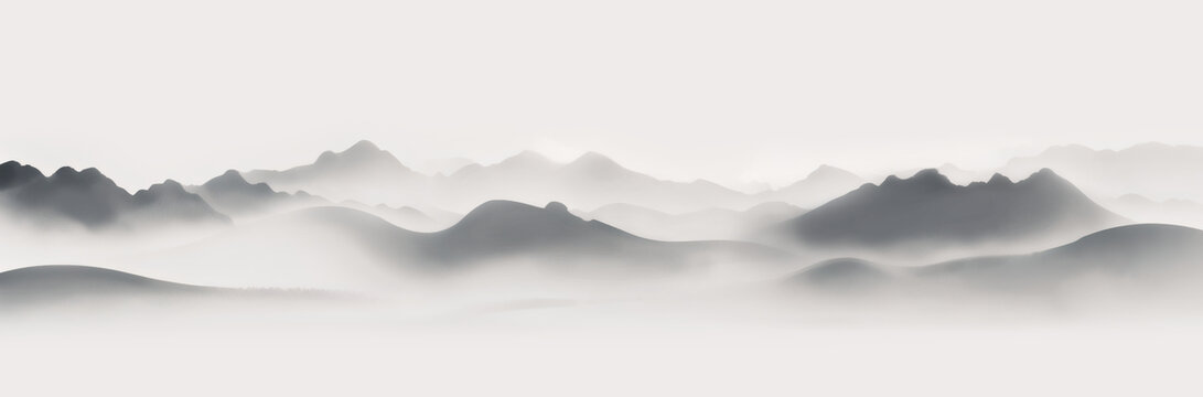 水墨意境山水云霧風(fēng)光
