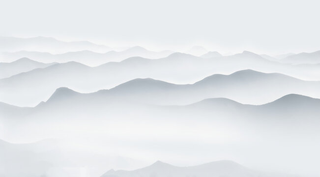 水墨風(fēng)格層疊遠(yuǎn)山背景
