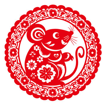 生肖鼠剪紙