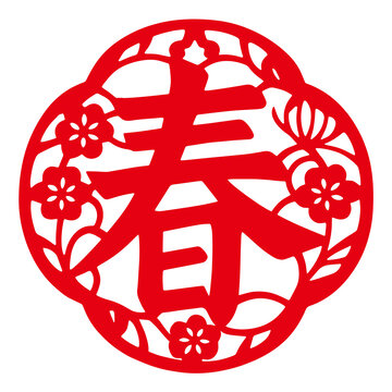 春剪紙窗花