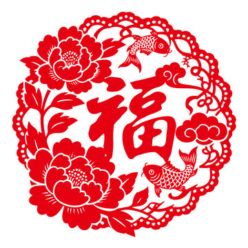 福字窗花剪紙