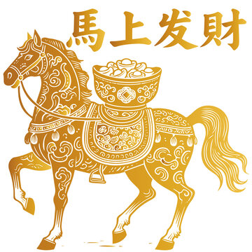 金色駿馬馱寶馬上發(fā)財