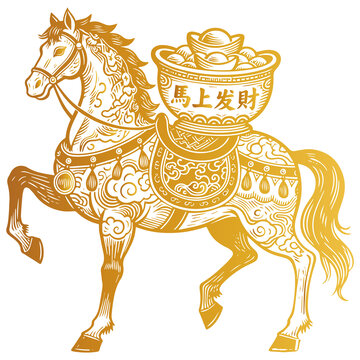 馬上發(fā)財(cái)吉祥金馬圖