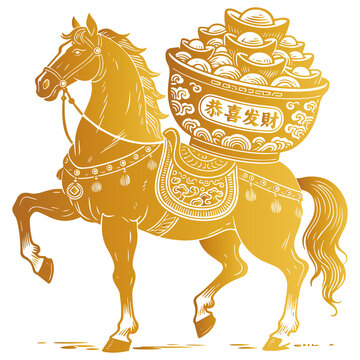 金馬馱寶賀歲恭喜發(fā)財