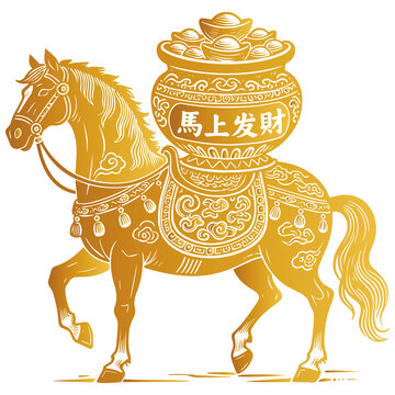 金馬馱聚寶盆馬上發(fā)財(cái)