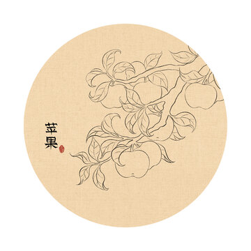 蘋果插畫線稿