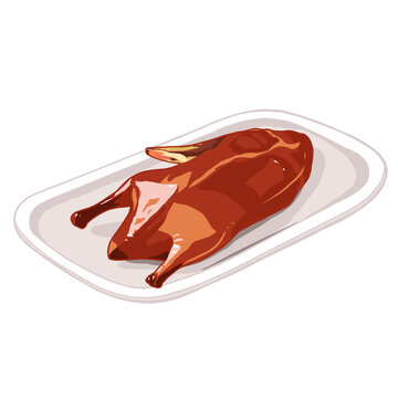 合肥美食廬州烤鴨插畫