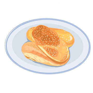 合肥美食鴨油燒餅插畫
