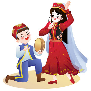 維吾爾族少數(shù)民族民俗村舞蹈苗族樂器跳舞