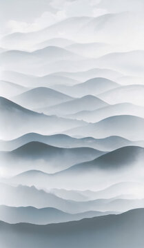 水墨風(fēng)格層疊山巒背景圖