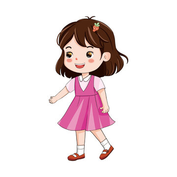 手繪卡通小女孩