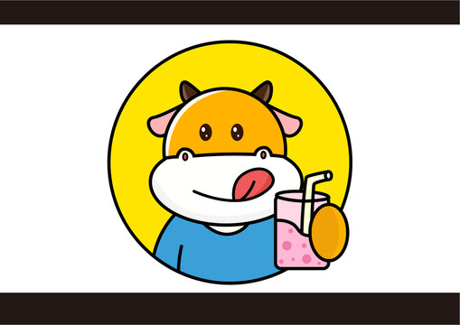 卡通牛LOGO插畫