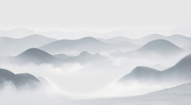 水墨意境山