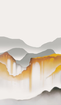 水墨風(fēng)山水抽象藝術(shù)圖景