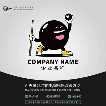 卡通LOGO臺球桌球斯洛克休閑