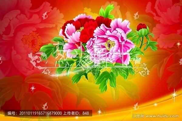 富貴花卉海報