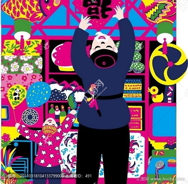 過(guò)年春節(jié)貼,春聯(lián),印象畫