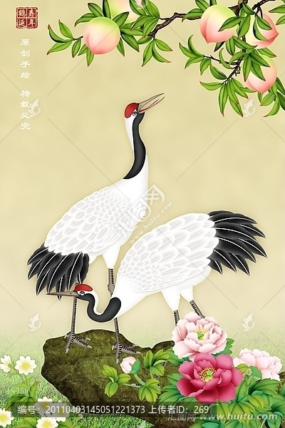 鶴壽延年圖